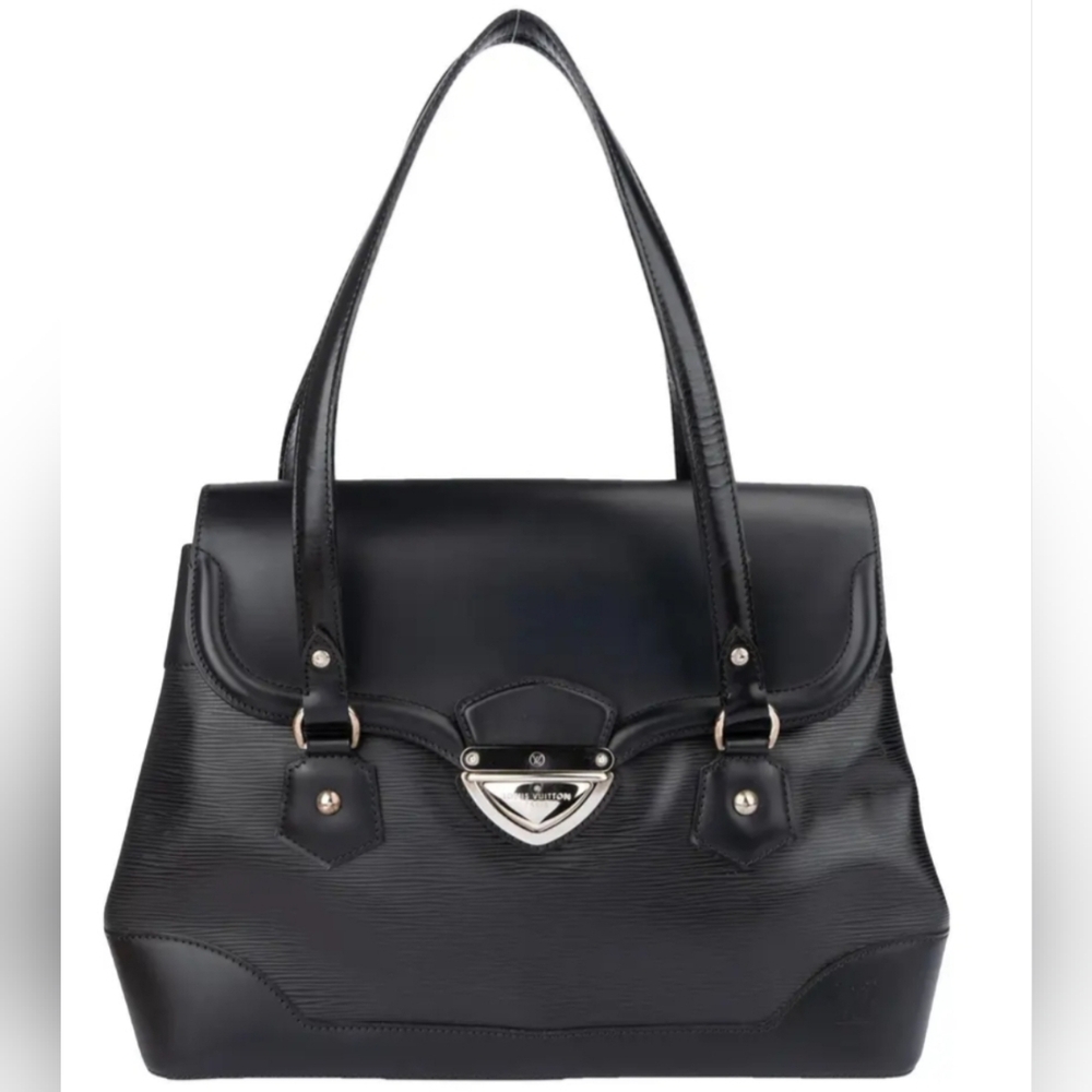 Louis Vuitton Elegant Black Leather Bagatelle Handbag
